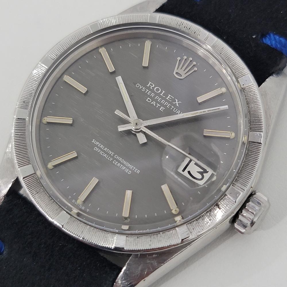 Mens Rolex Ref 1501 Oyster Perpetual Date Automatic 1970s Vintage Swiss RJC181 In Excellent Condition In Beverly Hills, CA