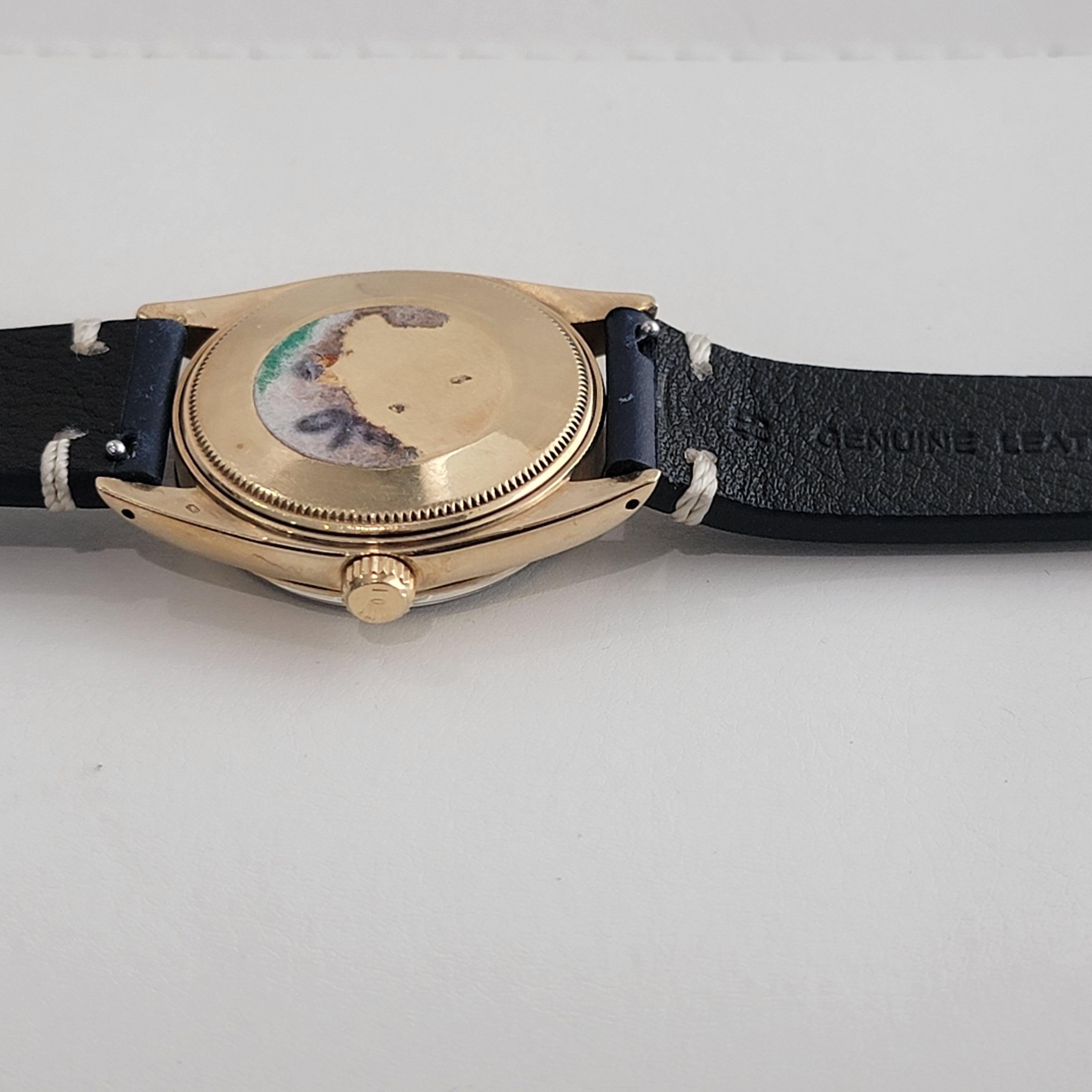 Mens Rolex Ref 1503 Oyster Perpetual Date 14k Gold Automatic 1960s Swiss RA264B 7