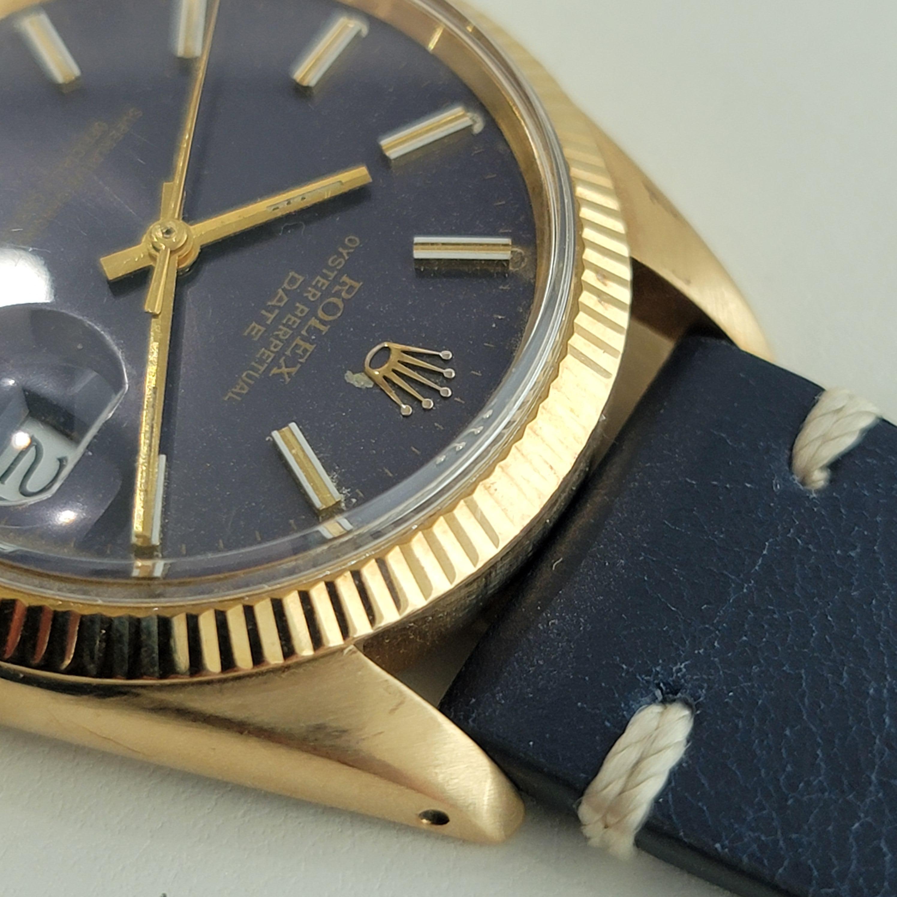 Mens Rolex Ref 1503 Oyster Perpetual Date 14k Gold Automatic 1960s Swiss RA264B 1