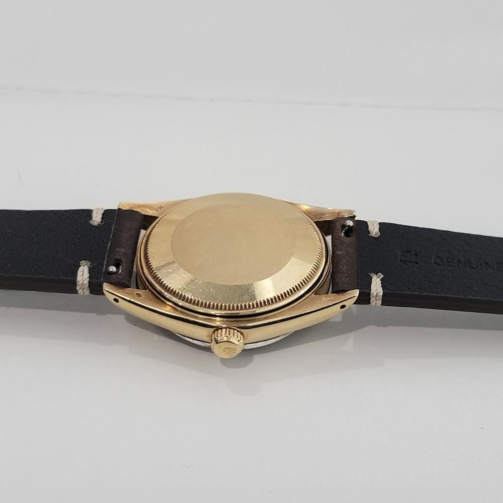 Men's Rolex Ref 1503 Oyster Perpetual Date 14k Gold Automatic 1970s RJC120B For Sale 6