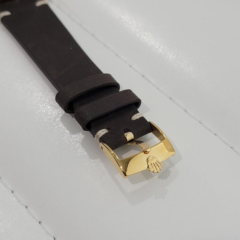 Men's Rolex Ref 1503 Oyster Perpetual Date 14k Gold Automatic 1970s RJC120B For Sale 4
