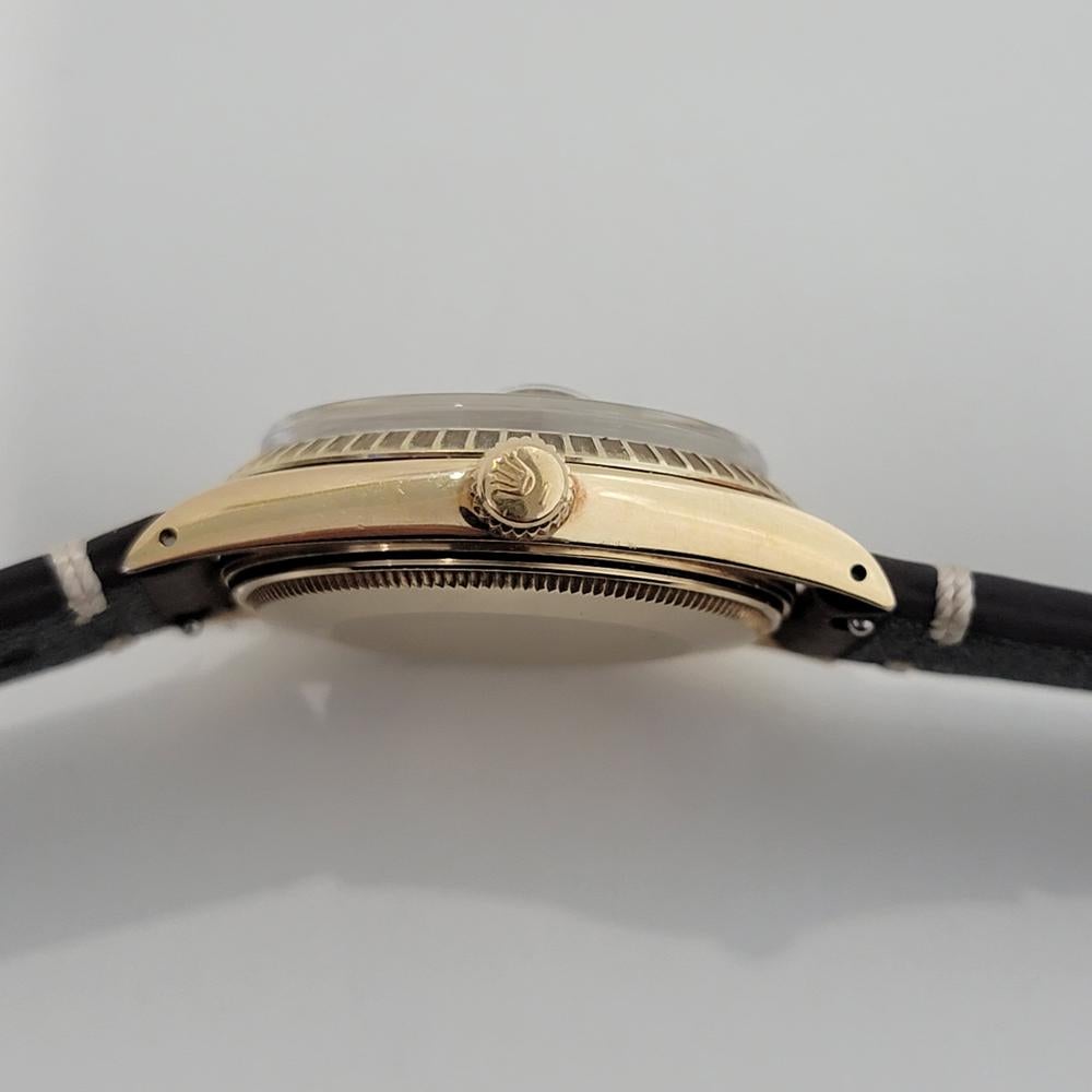 Men's Rolex Ref 1503 Oyster Perpetual Date 14k Gold Automatic 1970s RJC120B For Sale 5