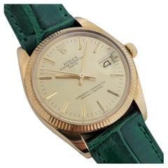 Herren Rolex Ref 1503 Oyster Perpetual Date 14k Gold Automatik 1970er Jahre RJC192G