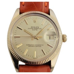 Herren Rolex Ref 1503 Oyster Perpetual Date 14k Gold Automatik 1970er Jahre Schweizer RJC192