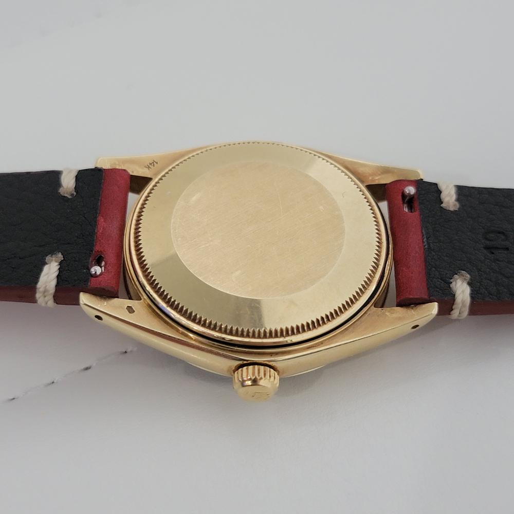 Mens Rolex Ref 1503 Oyster Perpetual Date 14k Solid Gold Automatic 1970s RJC120 For Sale 5