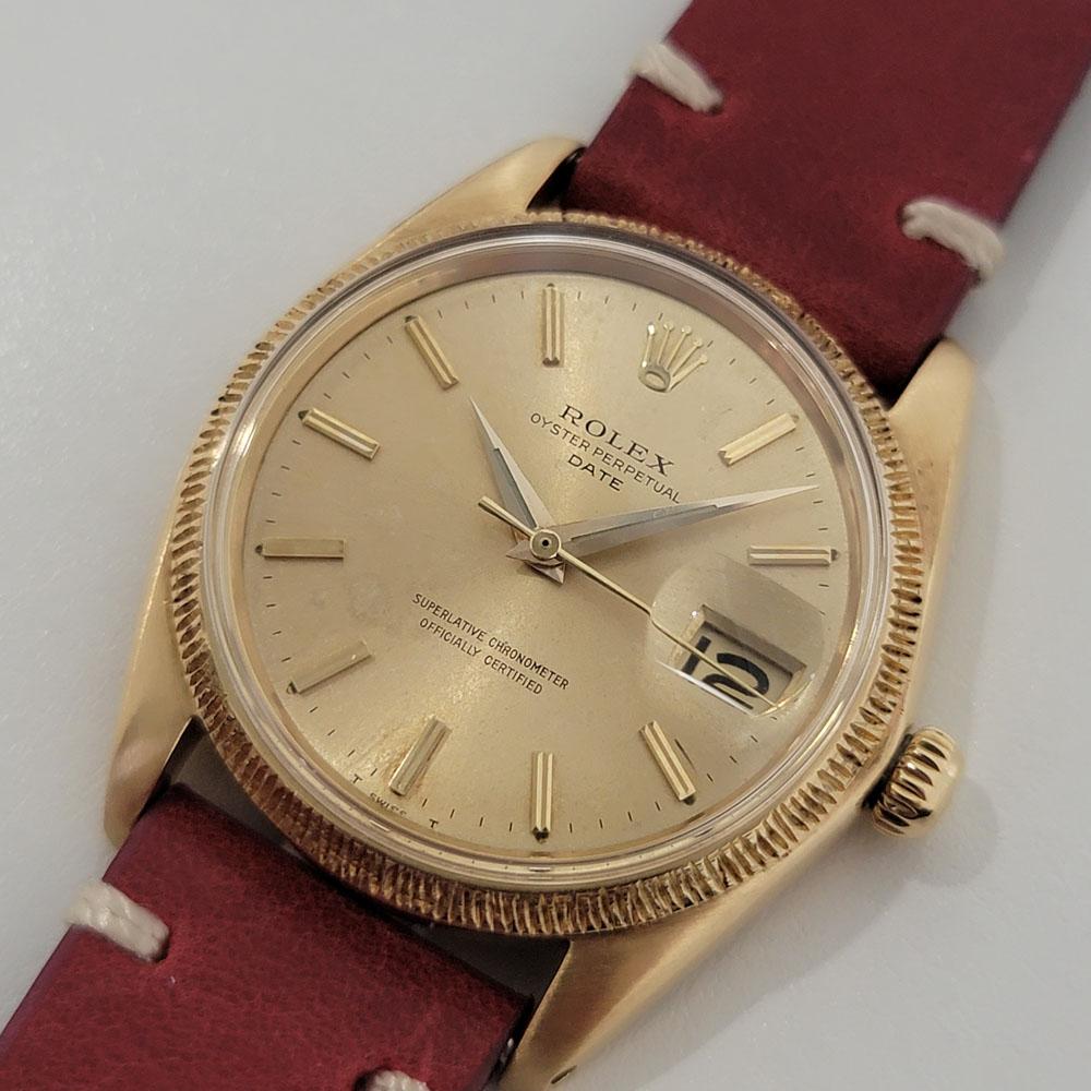 Men's Mens Rolex Ref 1503 Oyster Perpetual Date 18k Gold Automatic 1960s Rjc156r For Sale