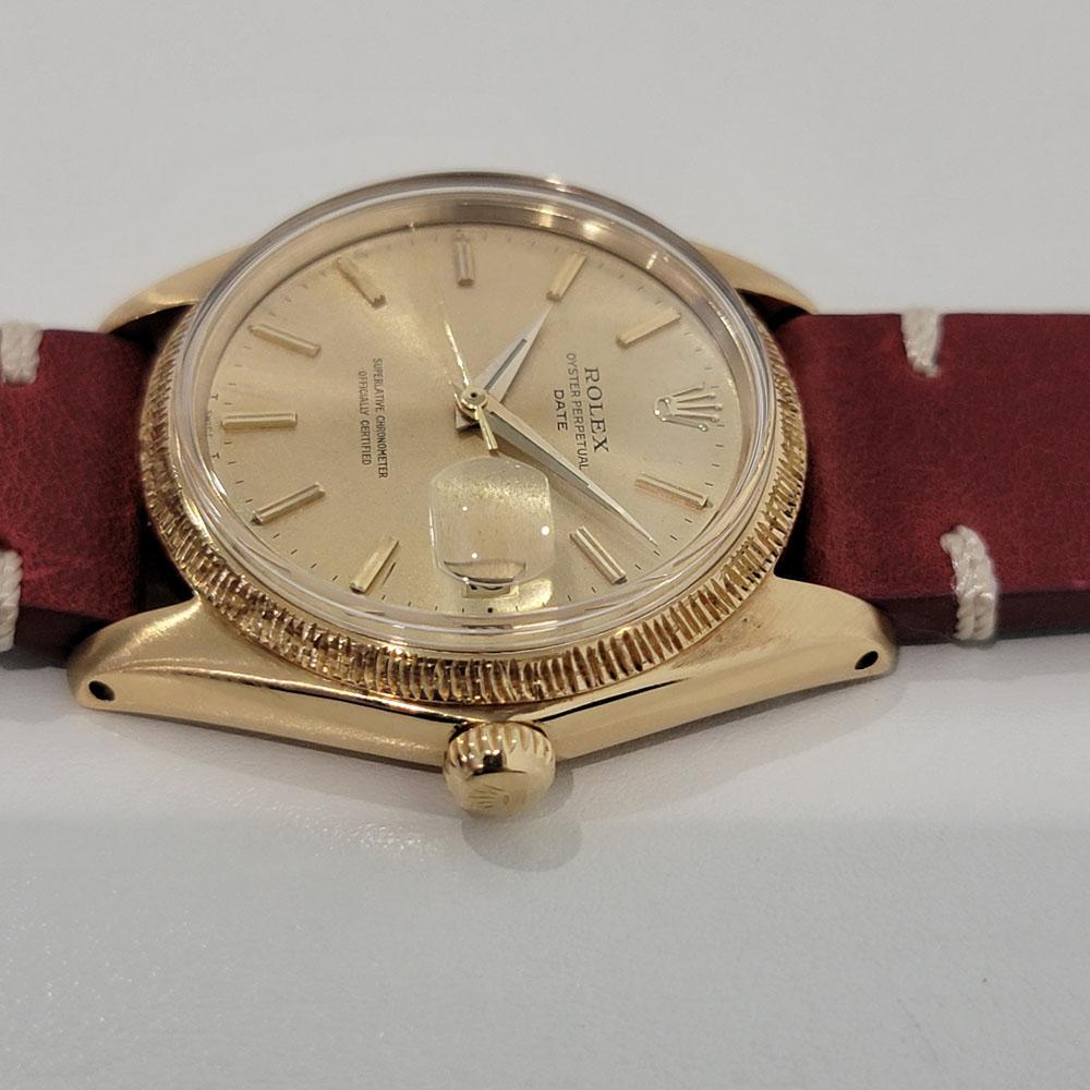 Mens Rolex Ref 1503 Oyster Perpetual Date 18k Gold Automatic 1960s Rjc156r For Sale 1