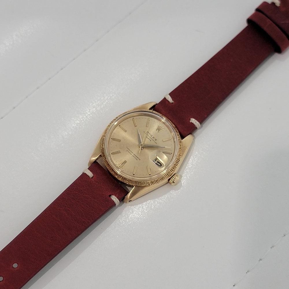 Mens Rolex Ref 1503 Oyster Perpetual Date 18k Gold Automatic 1960s Rjc156r For Sale 3