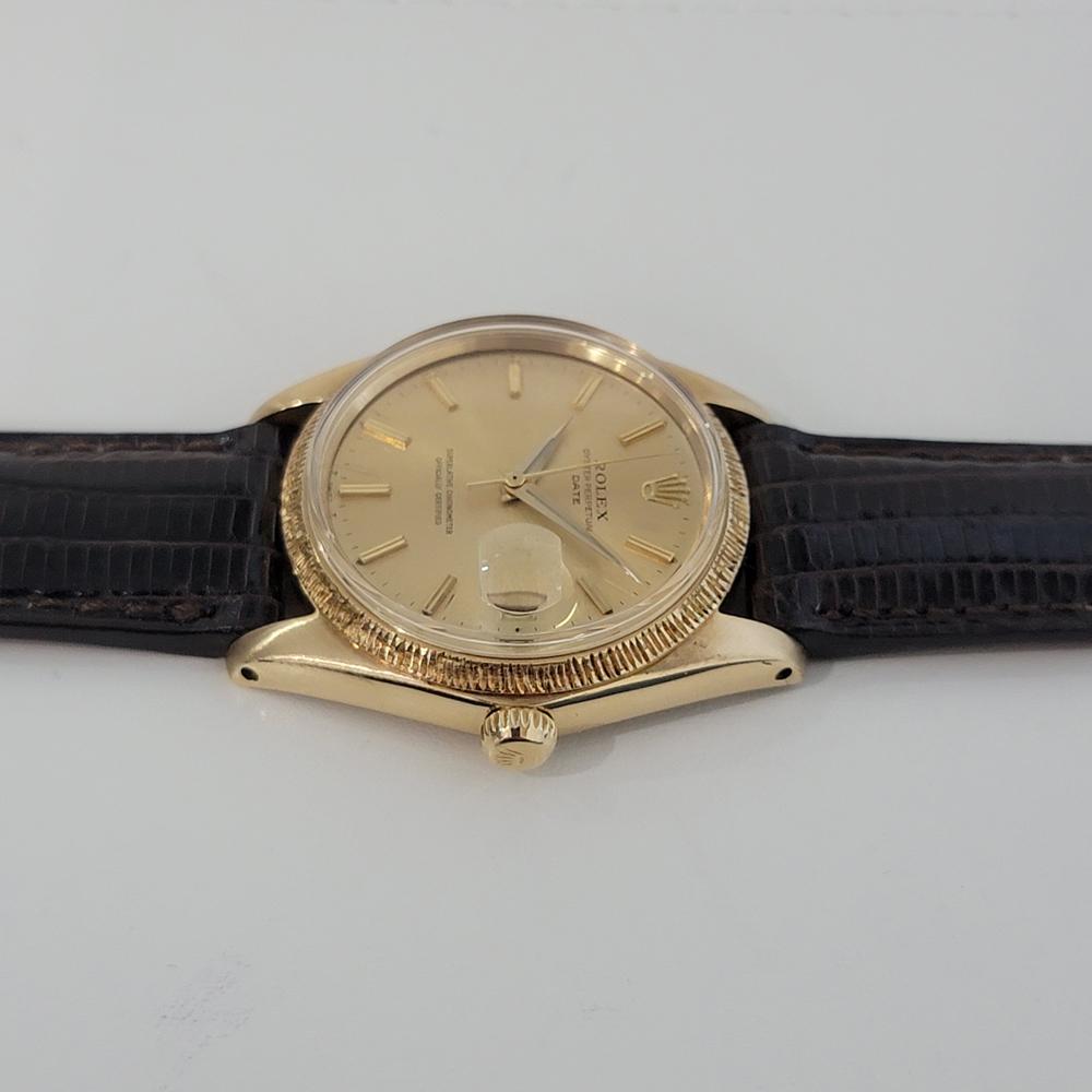 Mens Rolex Ref 1503 Oyster Perpetual Date 18k Solid Gold Automatic 1960s RJC156 For Sale 1