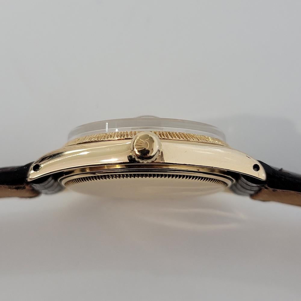 Mens Rolex Ref 1503 Oyster Perpetual Date 18k Solid Gold Automatic 1960s RJC156 For Sale 3