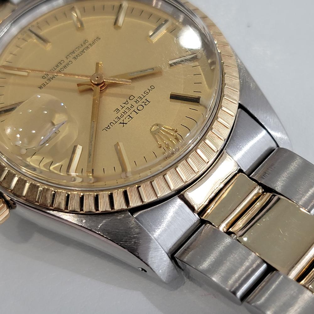 Mens Rolex Ref 1505 Oyster Perpetual Date 14k Gold SS Automatic 1970s RA165 2