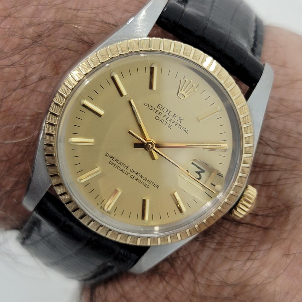 Mens Rolex Ref  1505 Oyster Perpetual Date 14k Gold ss Automatic 1970s RA165B 9