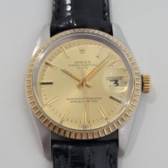 Mens Rolex Ref  1505 Oyster Perpetual Date 14k Gold ss Automatic 1970s RA165B