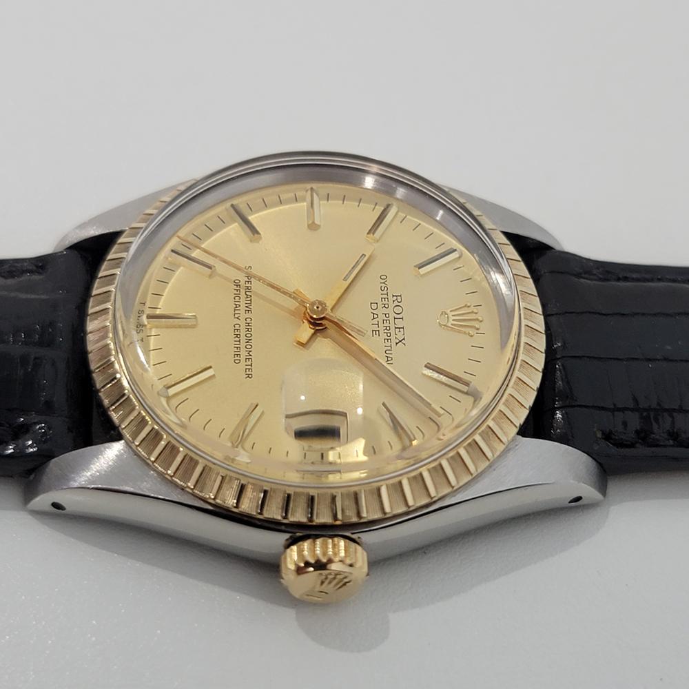 Mens Rolex Ref  1505 Oyster Perpetual Date 14k Gold ss Automatic 1970s RA165B 1
