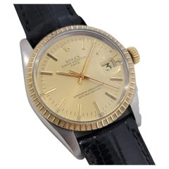 Mens Rolex Ref  1505 Oyster Perpetual Date 14k Gold ss Automatic 1970s RA165B