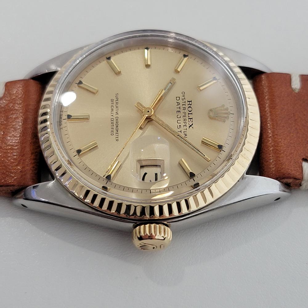 Mens Rolex Ref 1601 Oyster Datejust 18k Gold Ss Automatic 1960 Swiss RA318B For Sale 1