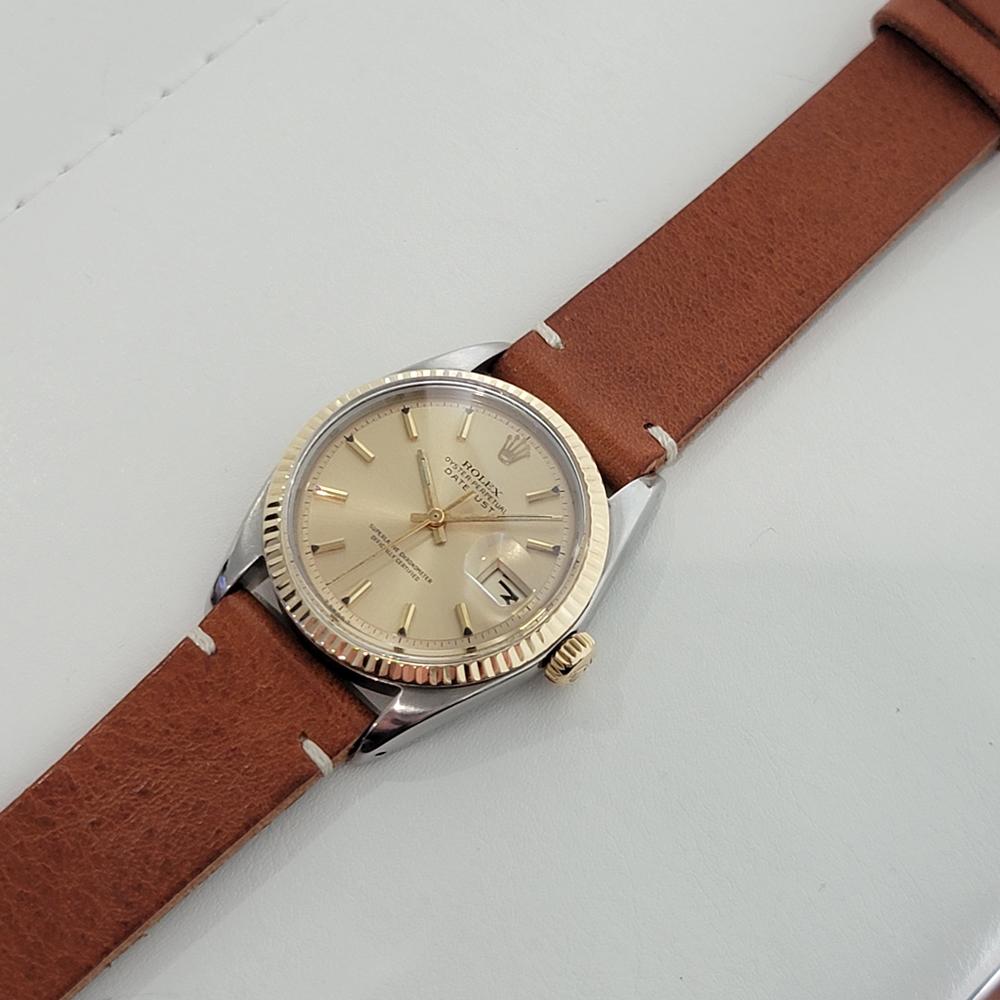 Mens Rolex Ref 1601 Oyster Datejust 18k Gold Ss Automatic 1960 Swiss RA318B For Sale 3