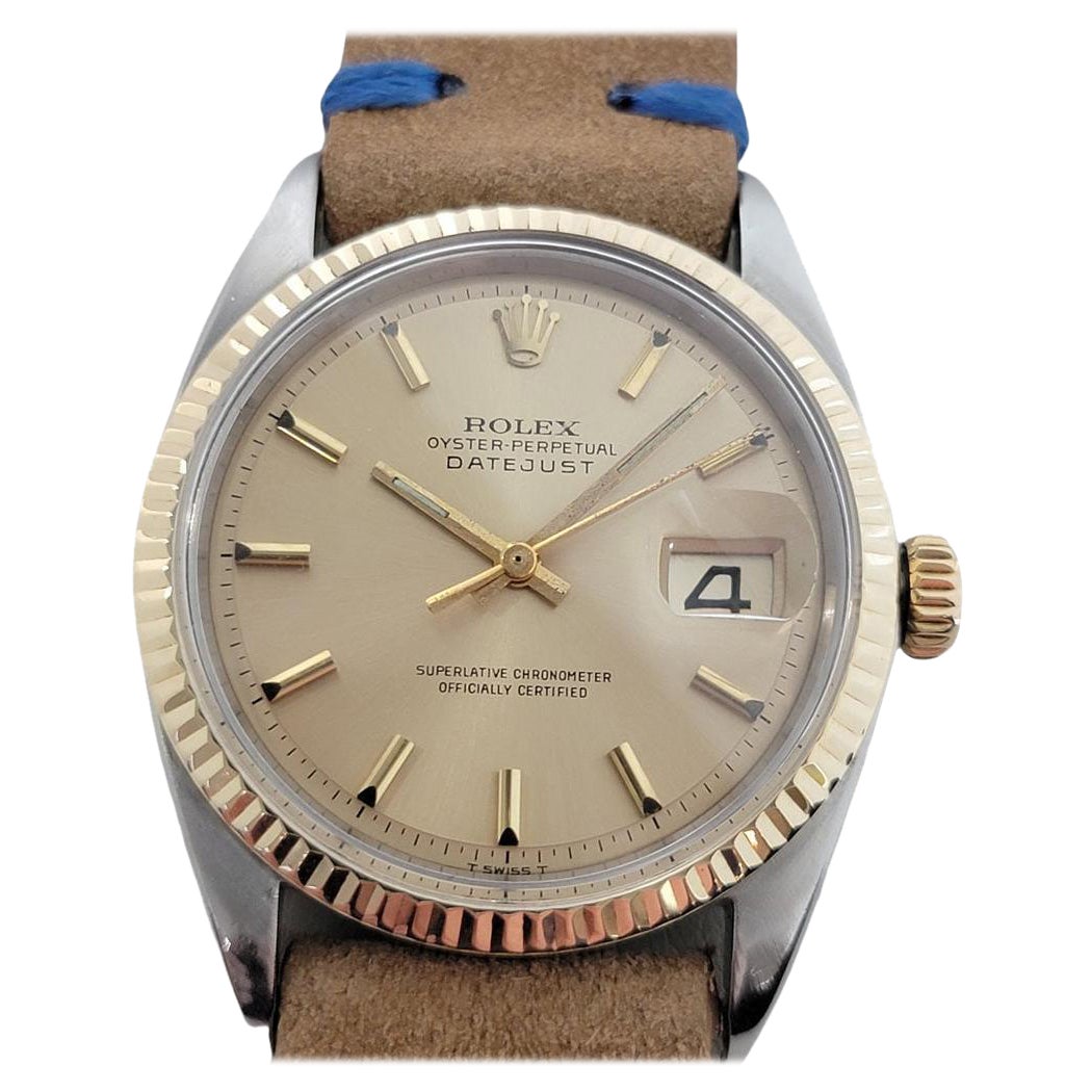 Rolex Oyster Datejust Réf. 1601 or 18 carats automatique SS, années 1960, vintage RA318
