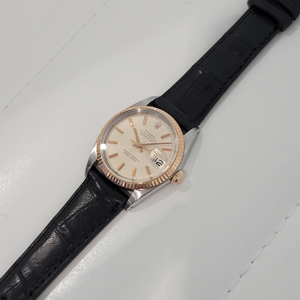 Mens Rolex Ref 1601 Oyster Datejust 18k Rose Gold SS Automatic 1960s RJC183B 3