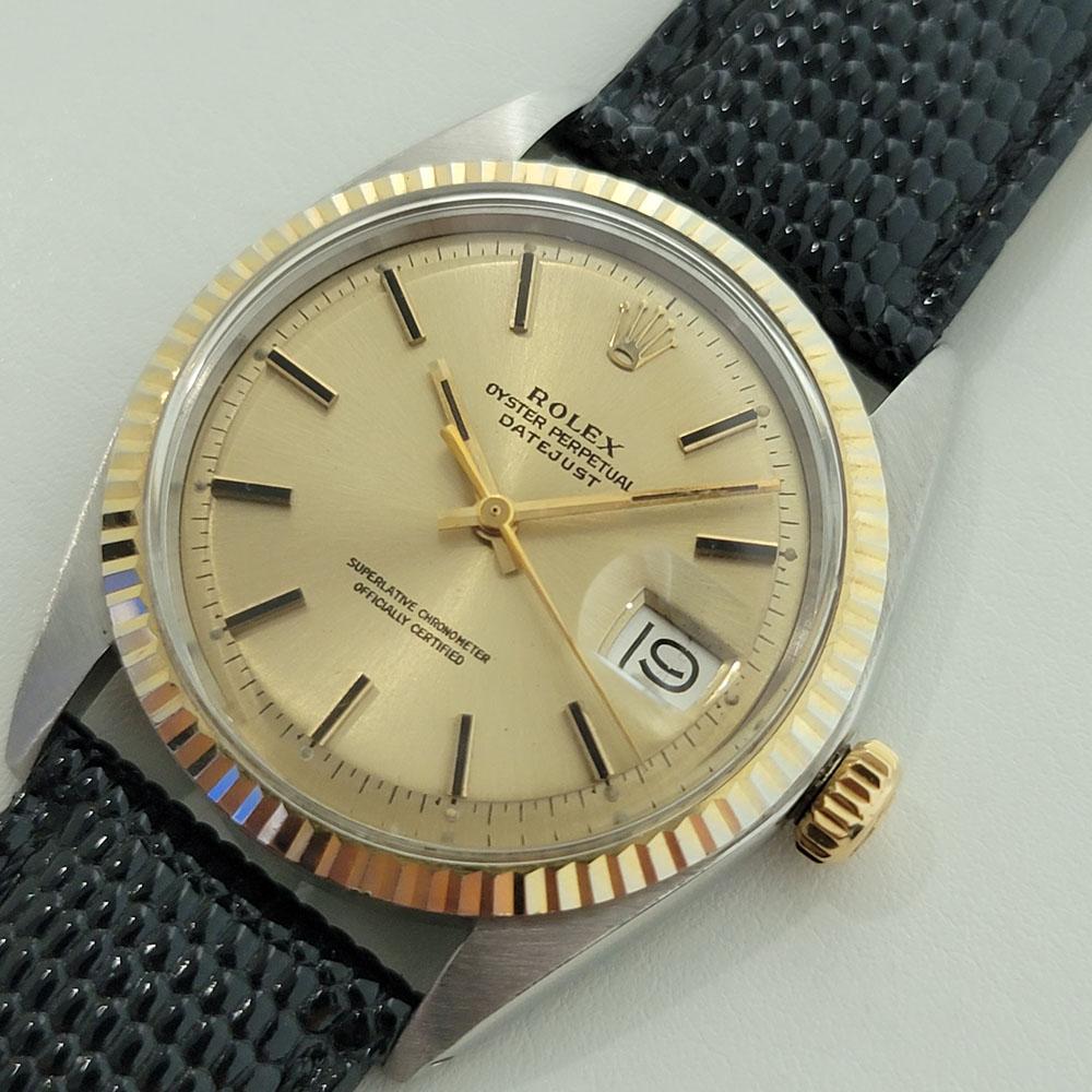 Men's Mens Rolex Ref 1601 Oyster Datejust 18k SS Automatic 1970s Vintage RA170B For Sale