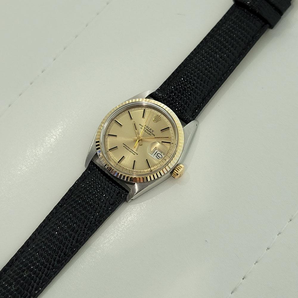 Mens Rolex Ref 1601 Oyster Datejust 18k SS Automatic 1970s Vintage RA170B For Sale 3