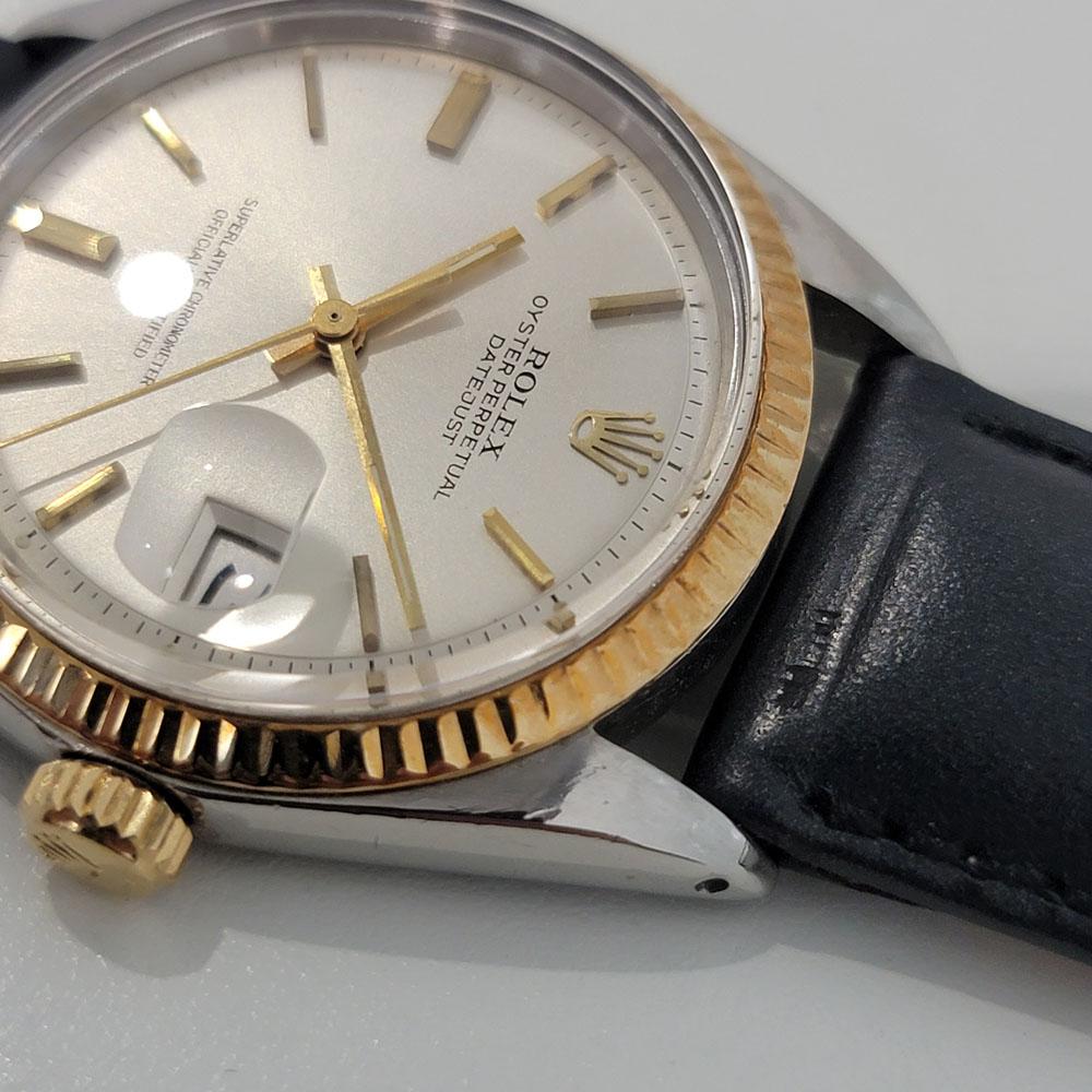 Mens Rolex Ref 1601 Oyster Datejust 18k SS Automatic 1970s Vintage RJC189B For Sale 2