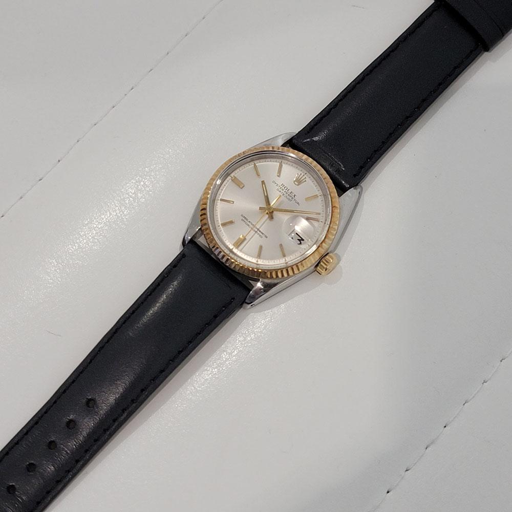 Mens Rolex Ref 1601 Oyster Datejust 18k SS Automatic 1970s Vintage RJC189B For Sale 3