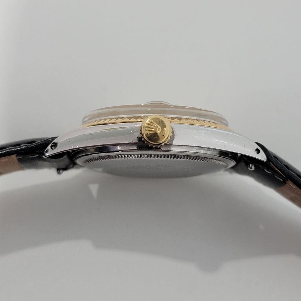 Mens Rolex Ref 1601 Oyster Datejust 18k SS Automatic 1970s Vintage RJC189B For Sale 5