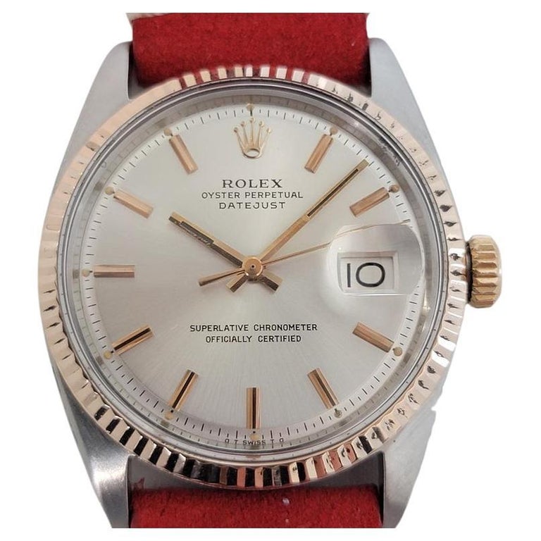 Mens Rolex Ref 1601 Oyster Perpetual Datejust 18k SS Automatic 