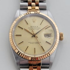 Mens Rolex Ref  16013 Datejust 18k Rose Gold SS Automatic 1980s with Paper RA339
