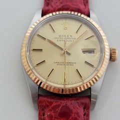Mens Rolex Ref 16013 Datejust 18k Rose Gold SS Automatic 1980s with Paper RA339B
