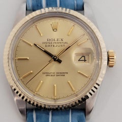Rolex Uomo Ref 16013 Oyster Datejust 18k SS Automatico Anni '80 Svizzero Vintage RJC184