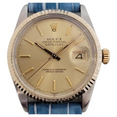 Mens Rolex Ref 16013 Oyster Datejust 18k SS Automatic 1980s Swiss Vintage RJC184