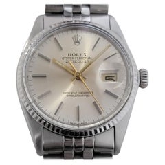 Mens Rolex Ref 16014 Datejust 18k White Gold SS Automatic 1970s Swiss RA332