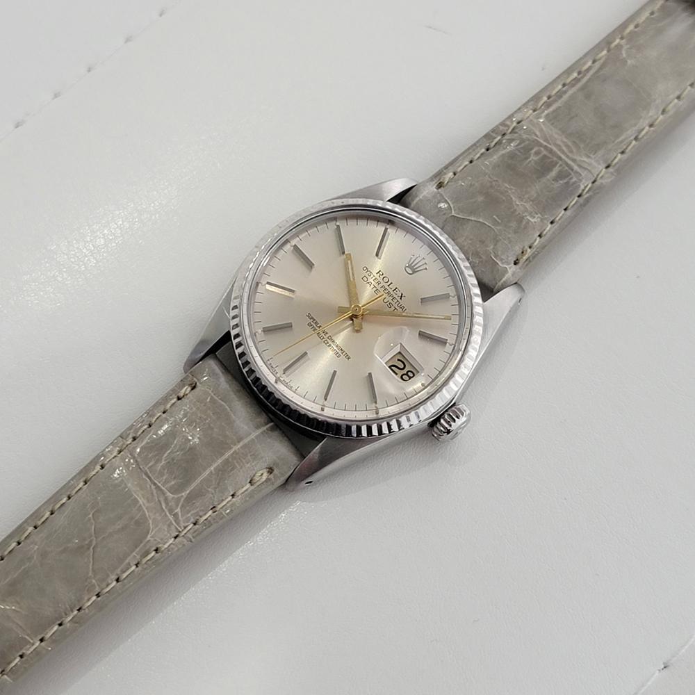Mens Rolex Ref 16014 Datejust 18k White Gold SS Automatic 1980s Swiss RA332G 3