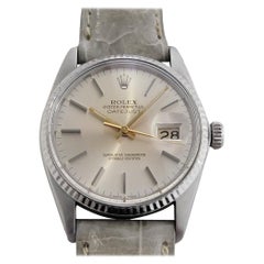 Mens Rolex Ref 16014 Datejust 18k White Gold SS Automatic 1980s Swiss RA332G