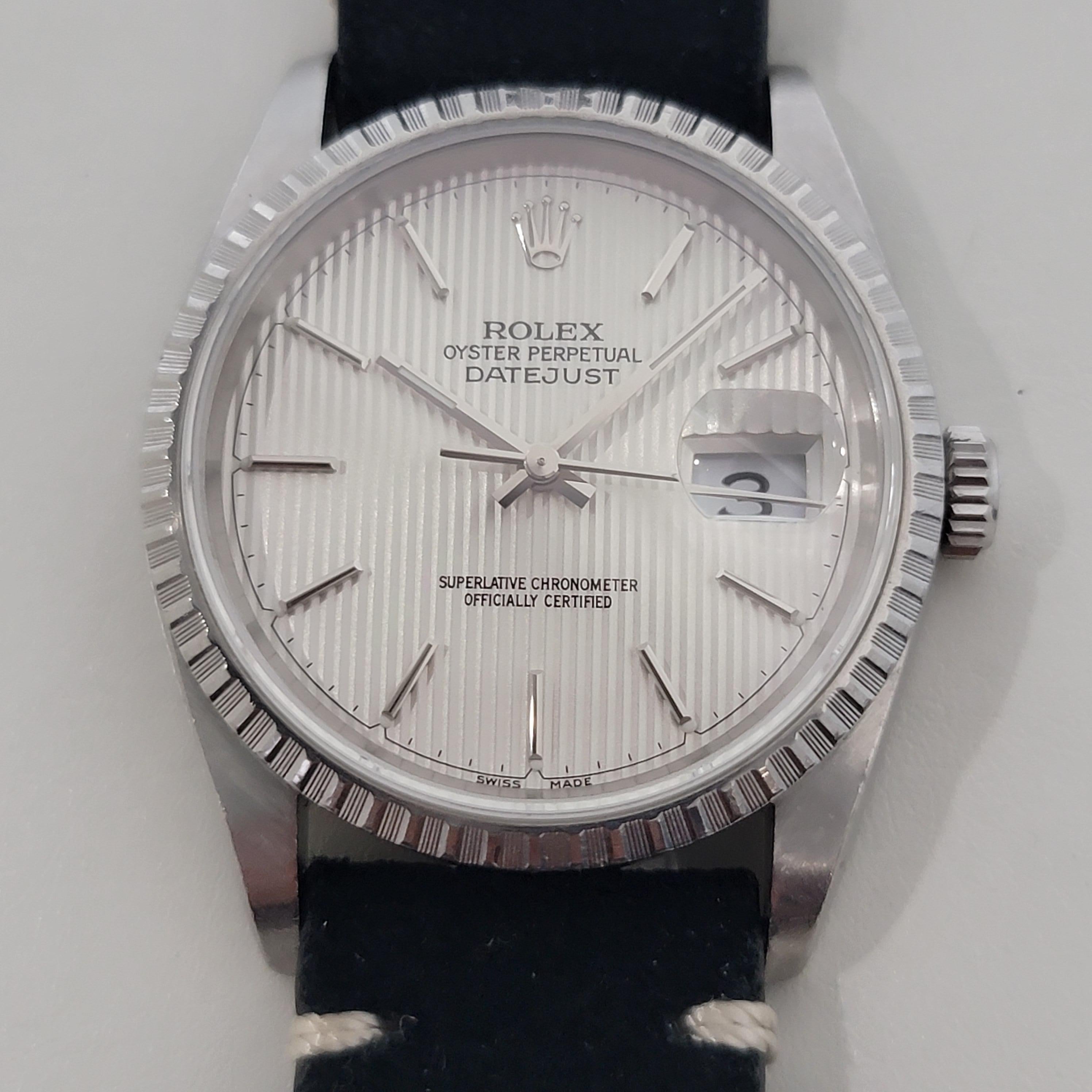 Men's Mens Rolex Ref 16220 Oyster Datejust Rare Tapestry Dial Automatic 1990s RA278B