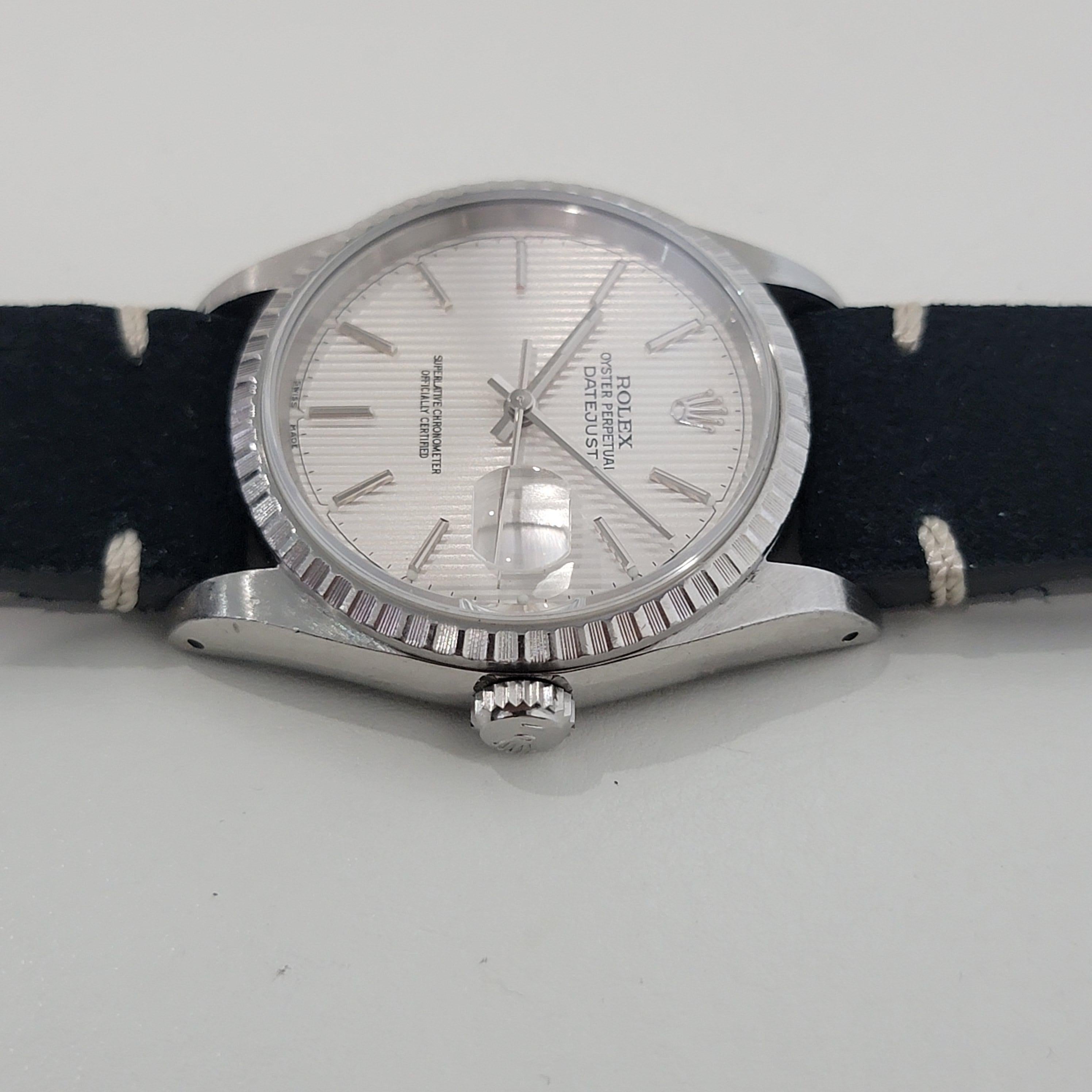 Mens Rolex Ref 16220 Oyster Datejust Rare Tapestry Dial Automatic 1990s RA278B 1