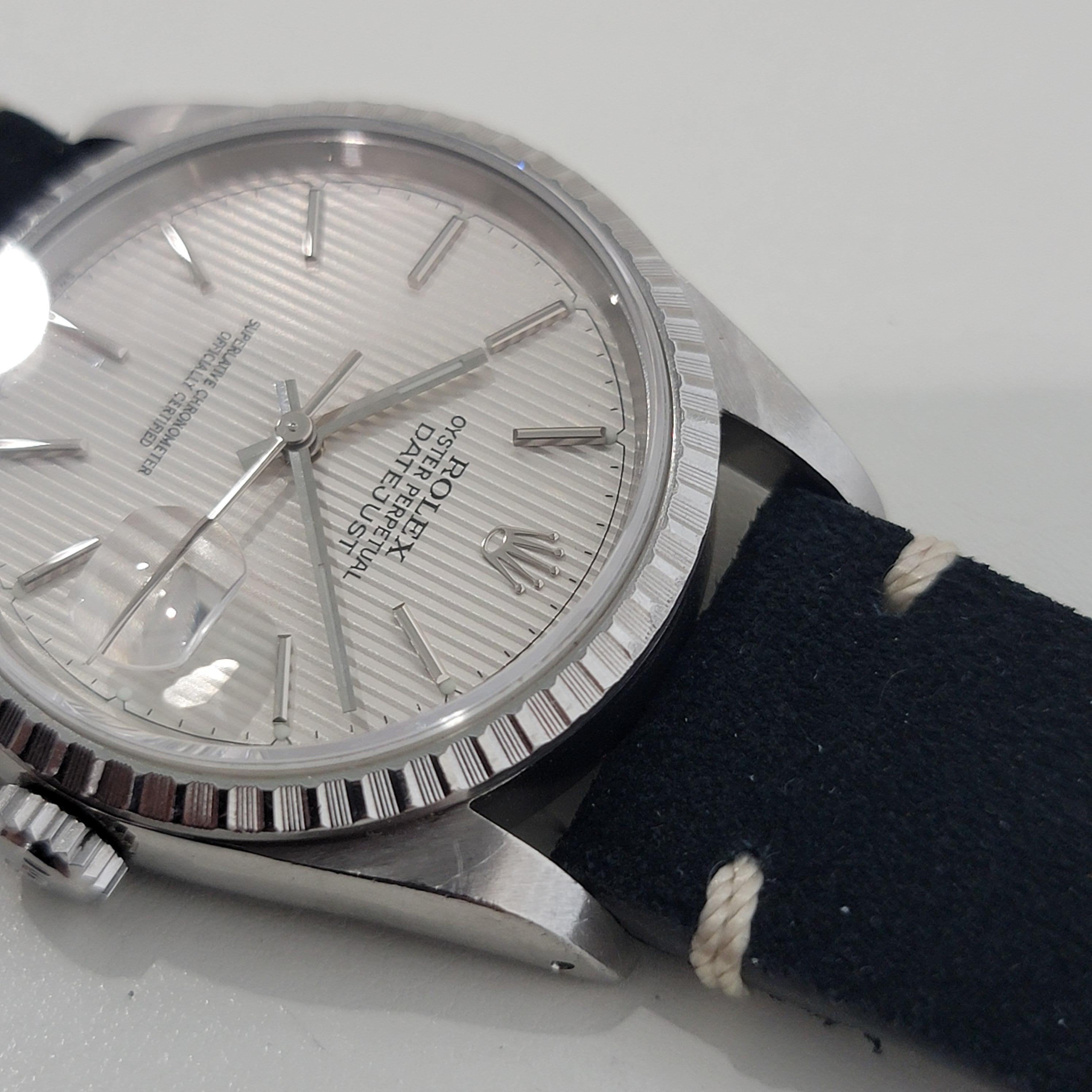 Mens Rolex Ref 16220 Oyster Datejust Rare Tapestry Dial Automatic 1990s RA278B 2