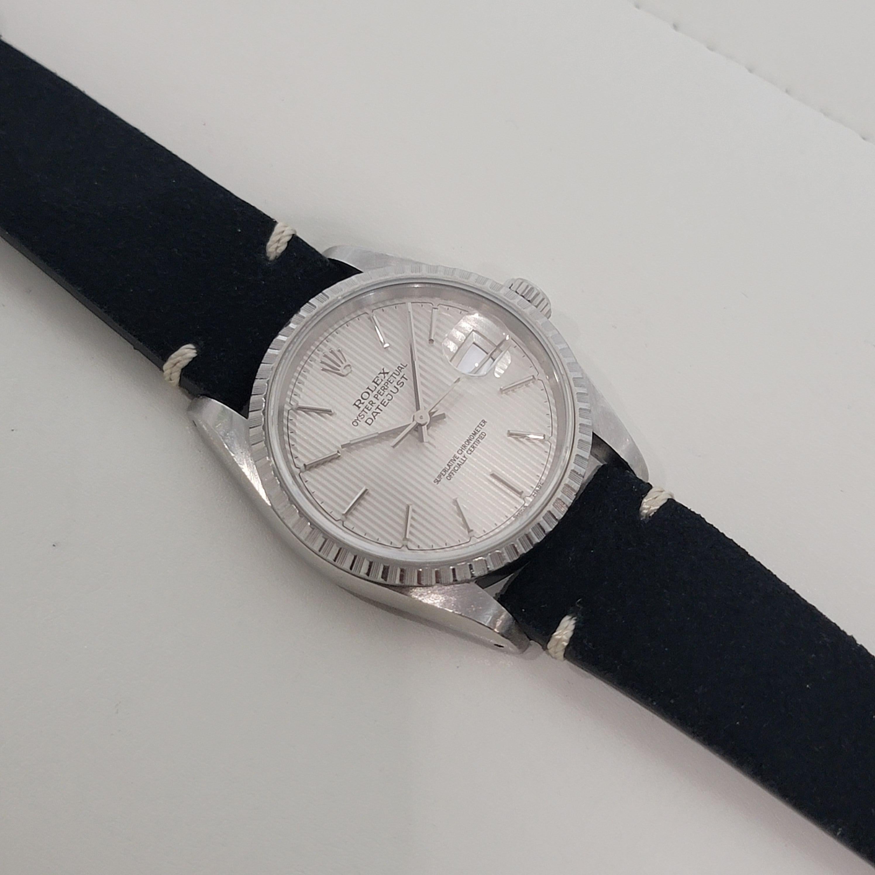 Mens Rolex Ref 16220 Oyster Datejust Rare Tapestry Dial Automatic 1990s RA278B 3