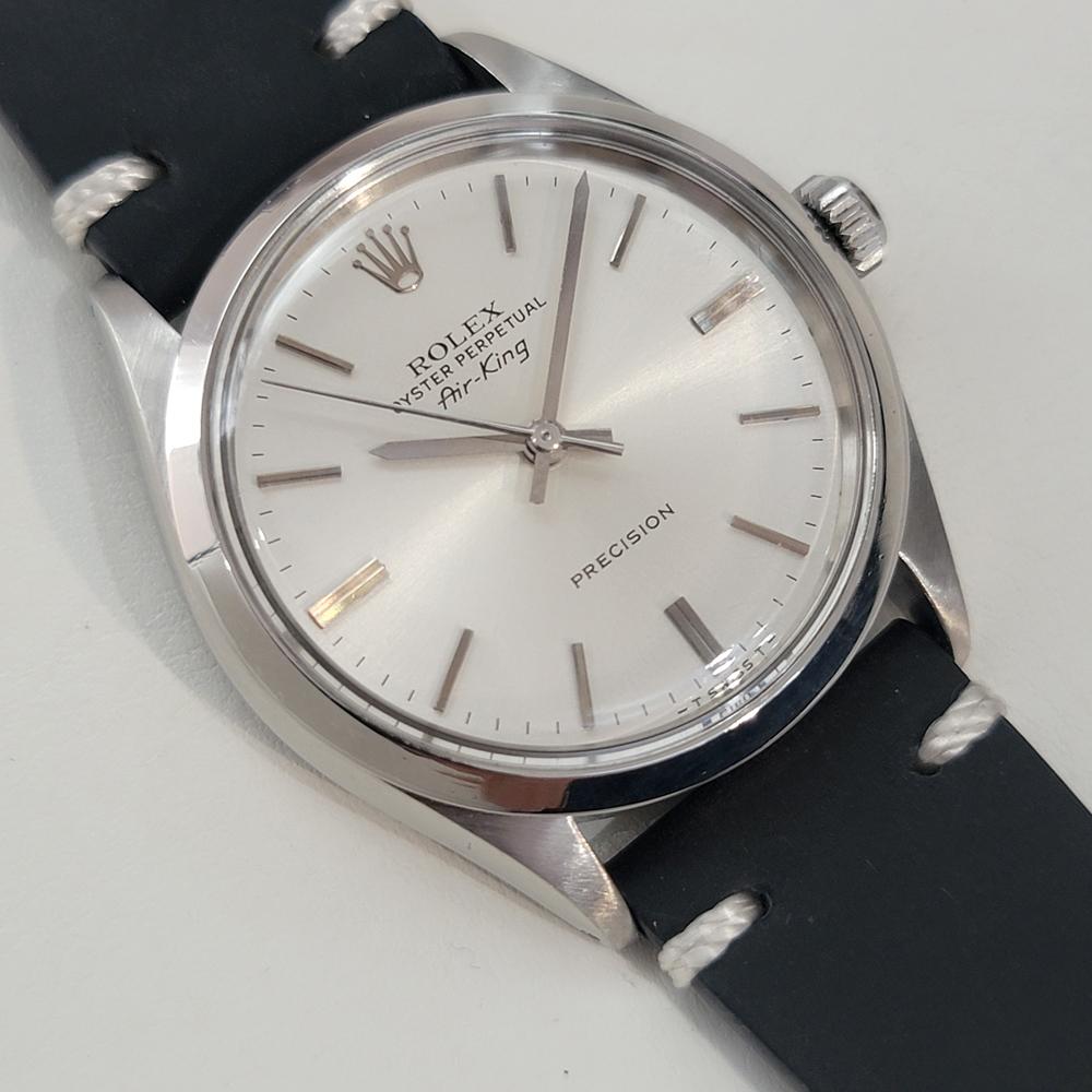 Mens Rolex Ref 5500 Oyster Precision Air King Automatic 1970s Swiss RA475B In Excellent Condition For Sale In Beverly Hills, CA