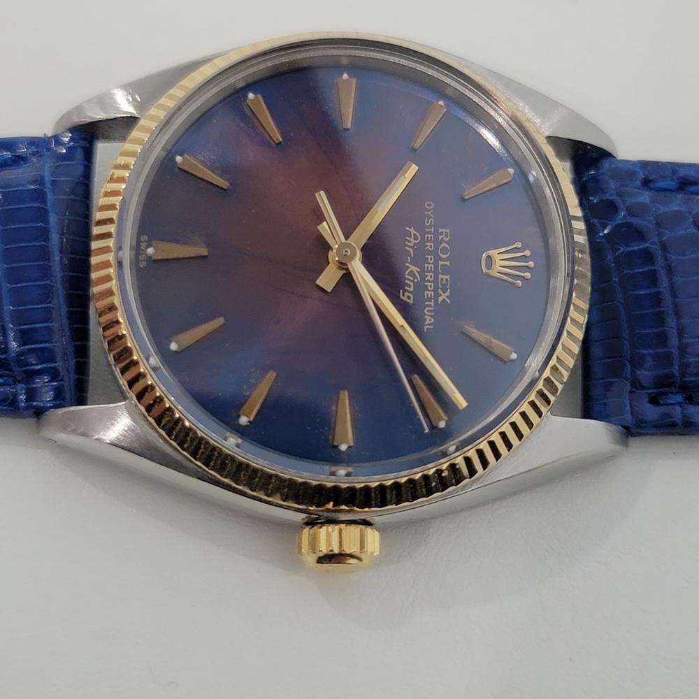 Mens Rolex Ref 5501 Air King 14k Gold SS Automatic 1960s Vintage RA240B In Excellent Condition In Beverly Hills, CA