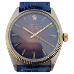 Mens Rolex Ref 5501 Air King 14k Gold SS Automatic 1960s Vintage RA240B