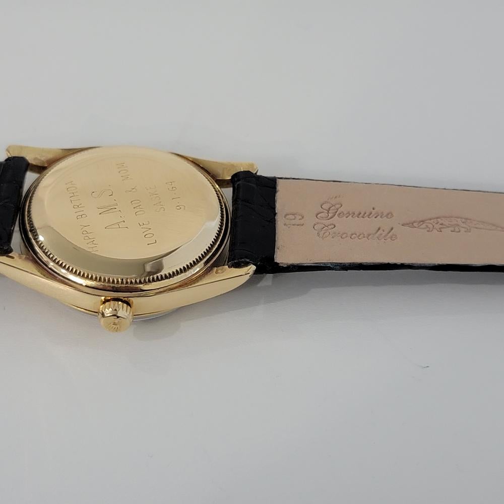 Mens Rolex Ref 6550 Oyster Perpetual 33mm 18k Solid Gold 1960s Automatic RJC203 For Sale 4
