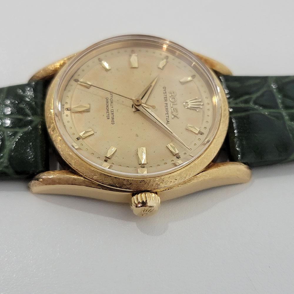 Men's Mens Rolex Ref 6550 Oyster Perpetual Bombay 18k Gold Automatic 1960s RJC203G For Sale