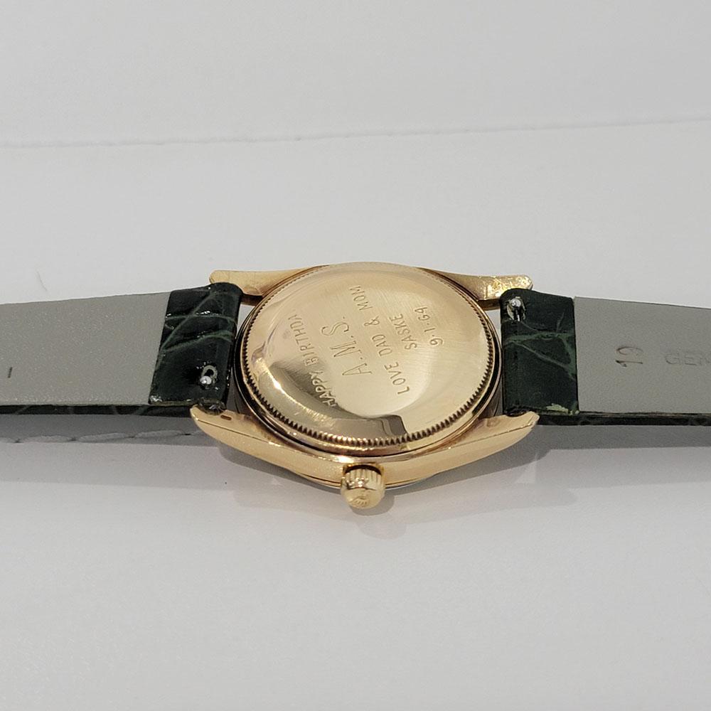 Mens Rolex Ref 6550 Oyster Perpetual Bombay 18k Gold Automatic 1960s RJC203G For Sale 5