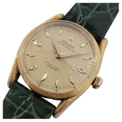 Herren Rolex Ref 6550 Oyster Perpetual Bombay 18k Gold Automatik 1960er Jahre RJC203G