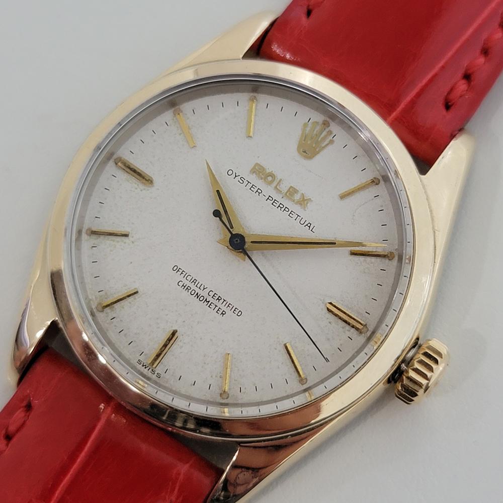 Contemporary Mens Rolex Ref 6634 Oyster Perpetual Gold Capped Automatic 1950s Vintage RA237