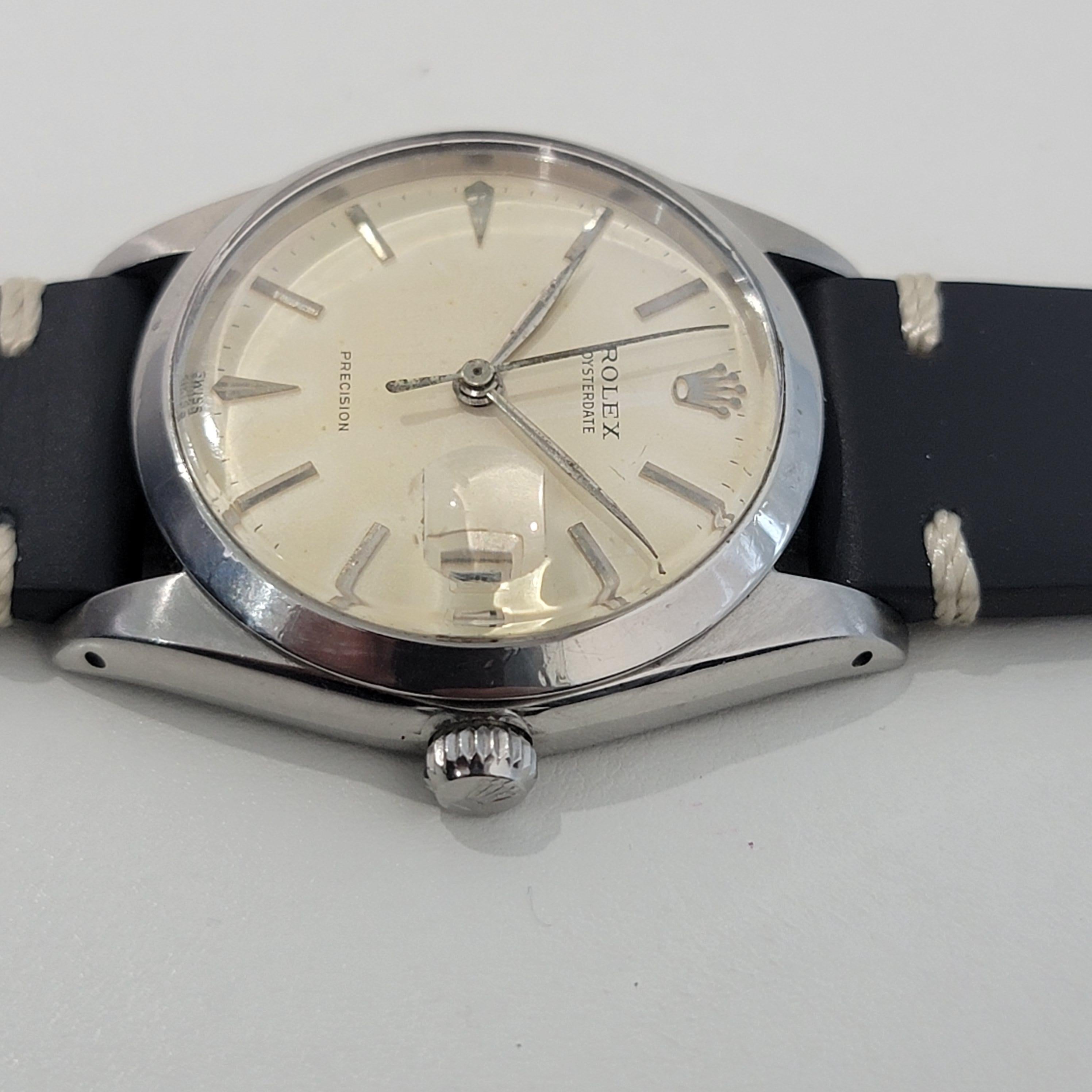 Mens Rolex Ref 6694 Oysterdate Precision 34mm Manual Wind 1960s Vintage RA207 For Sale 1