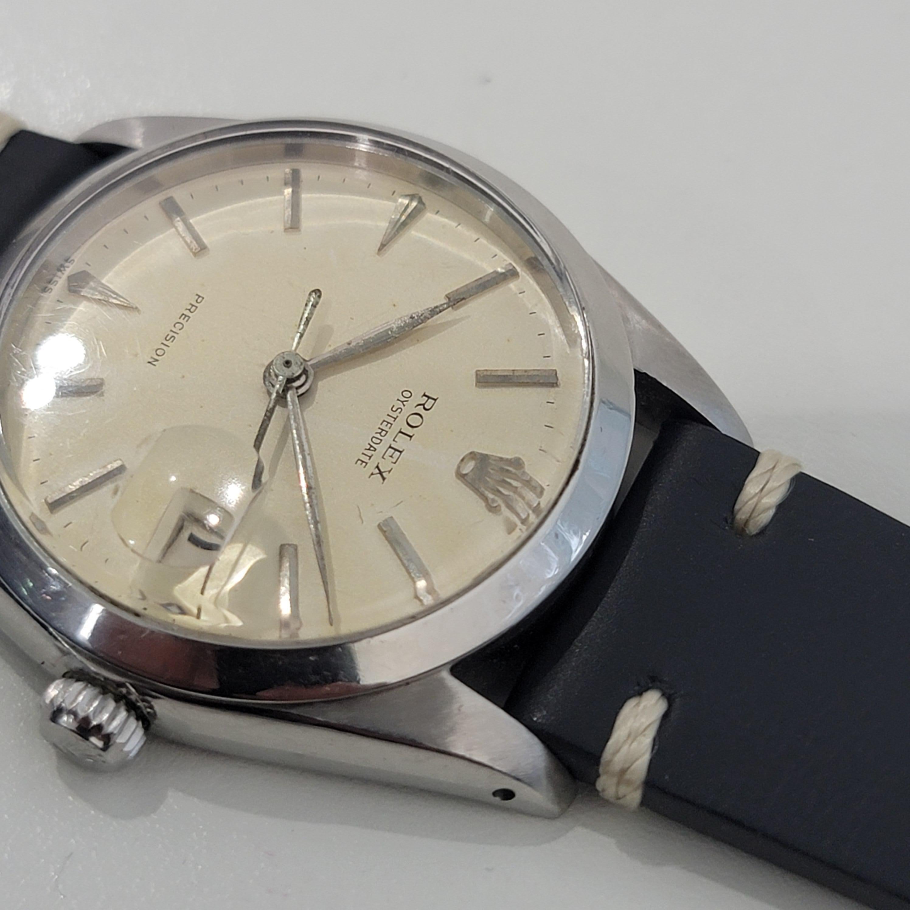 Mens Rolex Ref 6694 Oysterdate Precision 34mm Manual Wind 1960s Vintage RA207 For Sale 2